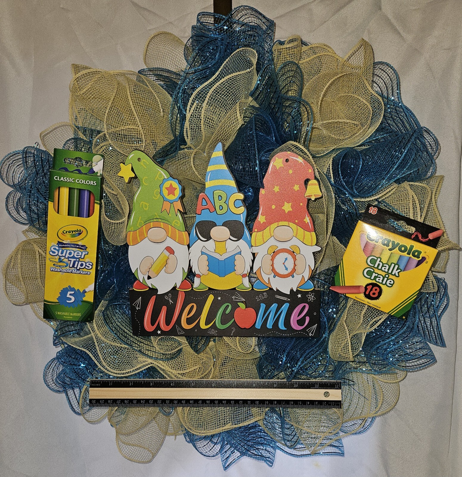 Gnome Welcome School Wreath