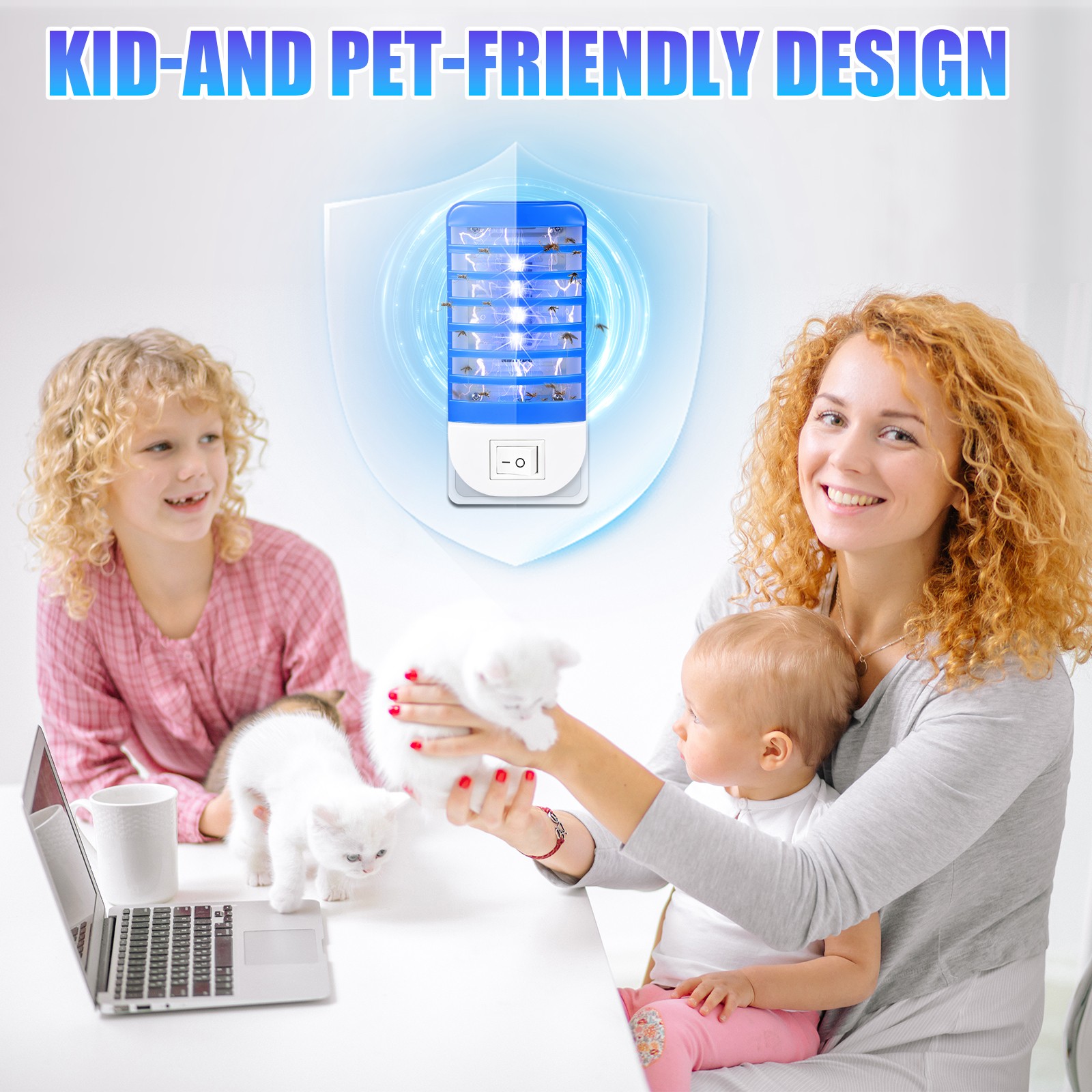 4 Dark Blue Rectangular Lamps: Efficient Mosquito-Killing Solutions