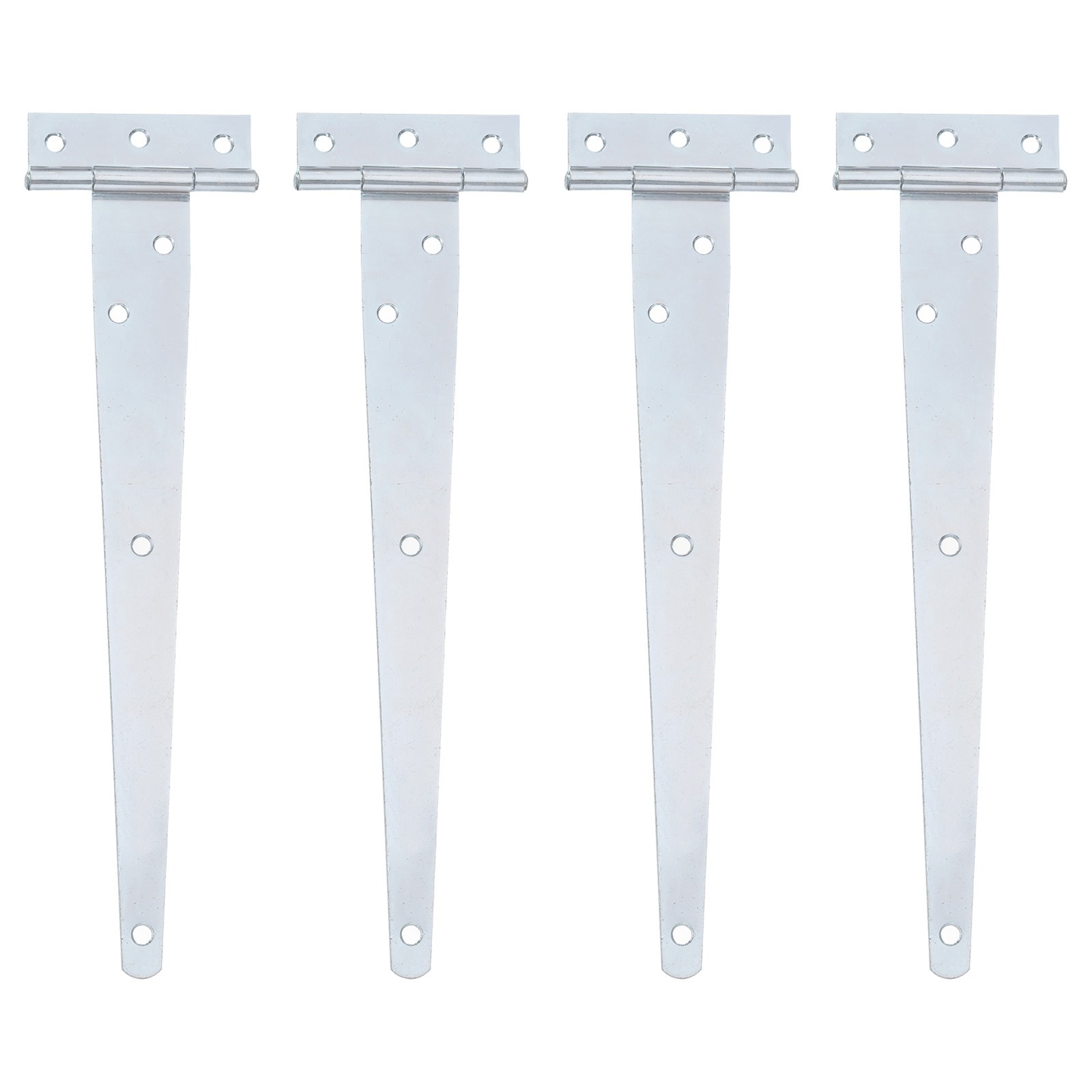 4Pcs T-Strap Door Hinges, 10" Wrought Tee Shed Gate Hinges Iron (White Zinc)