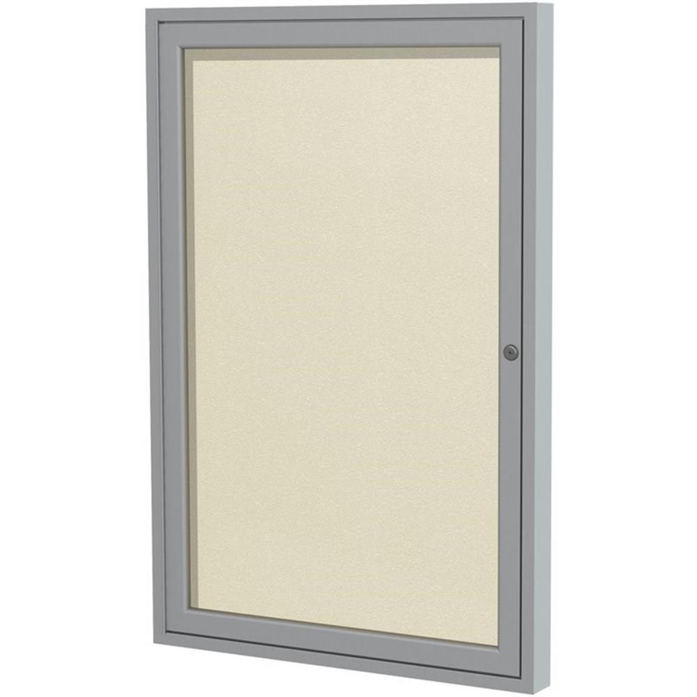 Ghent's Vinyl 36" x 36" 1 Door Enclosed Bulletin Board in Ivory
