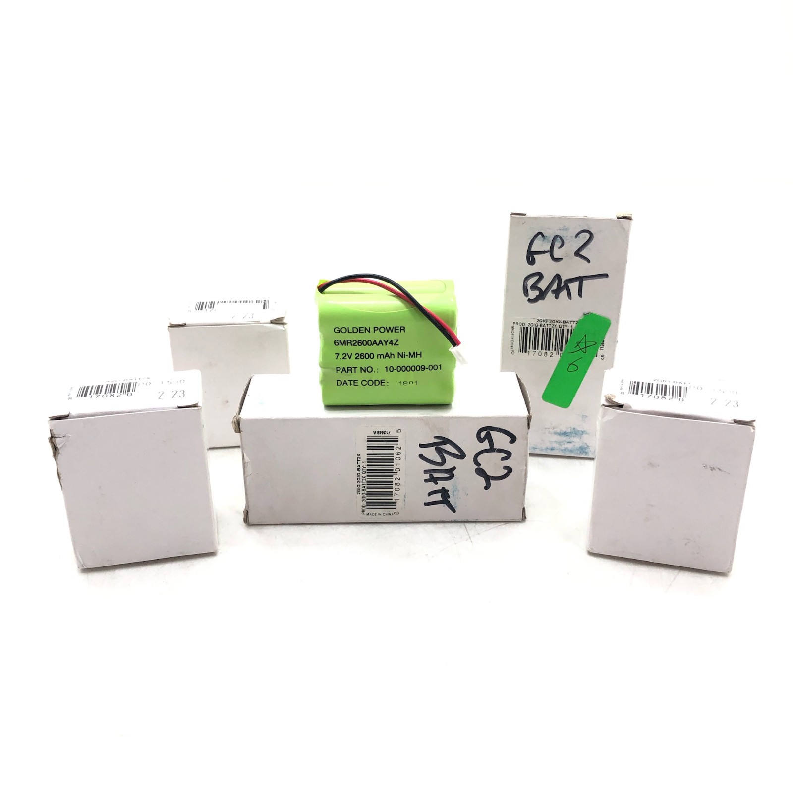 Lot (5) 2GIG 2GIG-BATT2X GC2 Control Panel Extended Battery Pack 2600 mAh Ni-MH