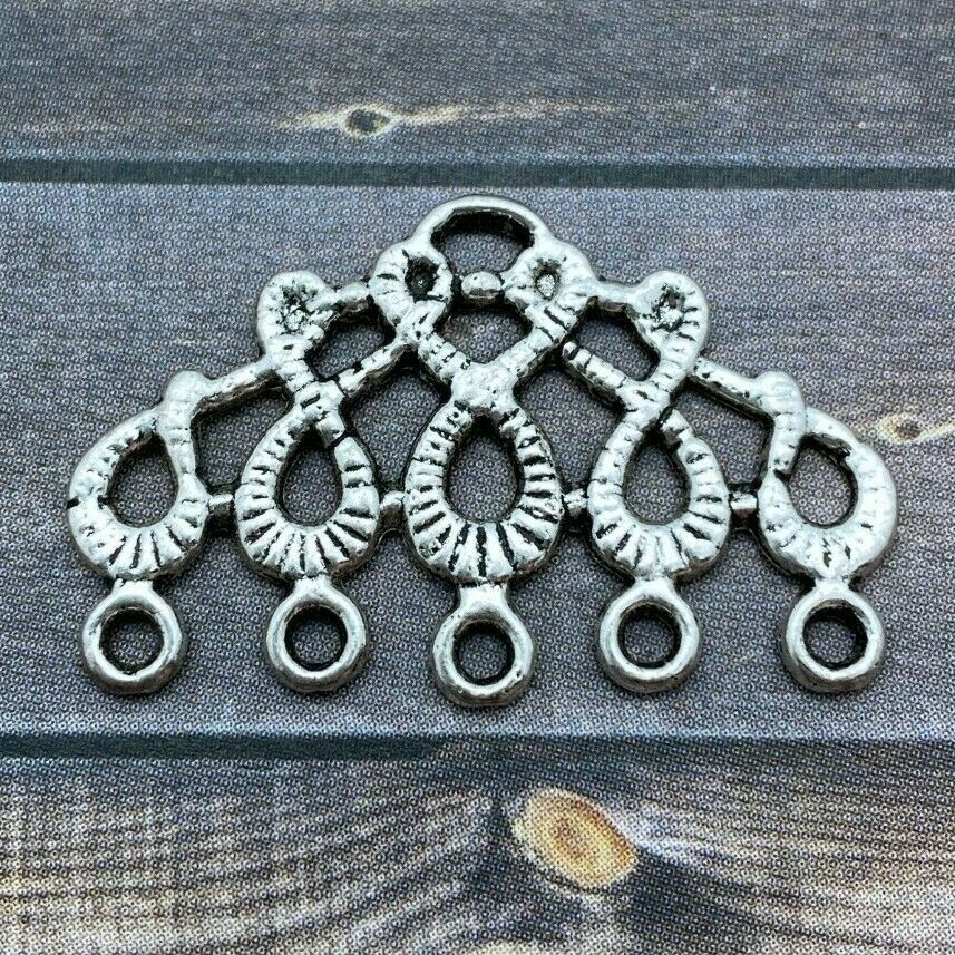 2 Pairs Of Vintage Silver Chandelier Earring Pendants (MP161)