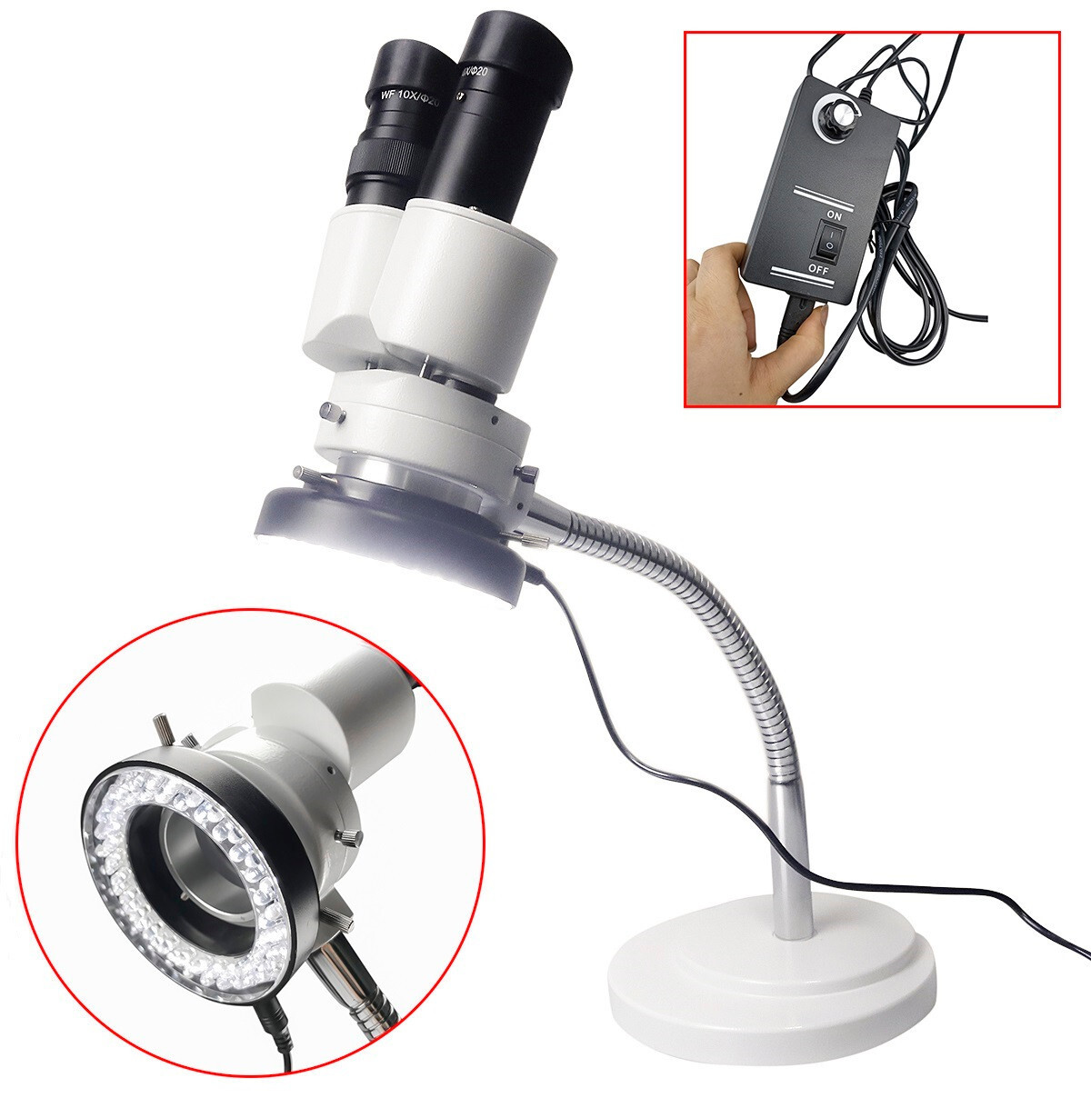 10X Magnification Dental Binocular Microscope Rotatable with LED for Dentists US