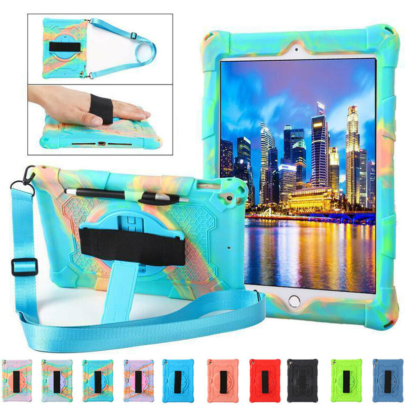 For iPad 5/6/7/8/9/10/11th Gen Air Pro Mini 6 Shockproof Rotate Strap Case Cover