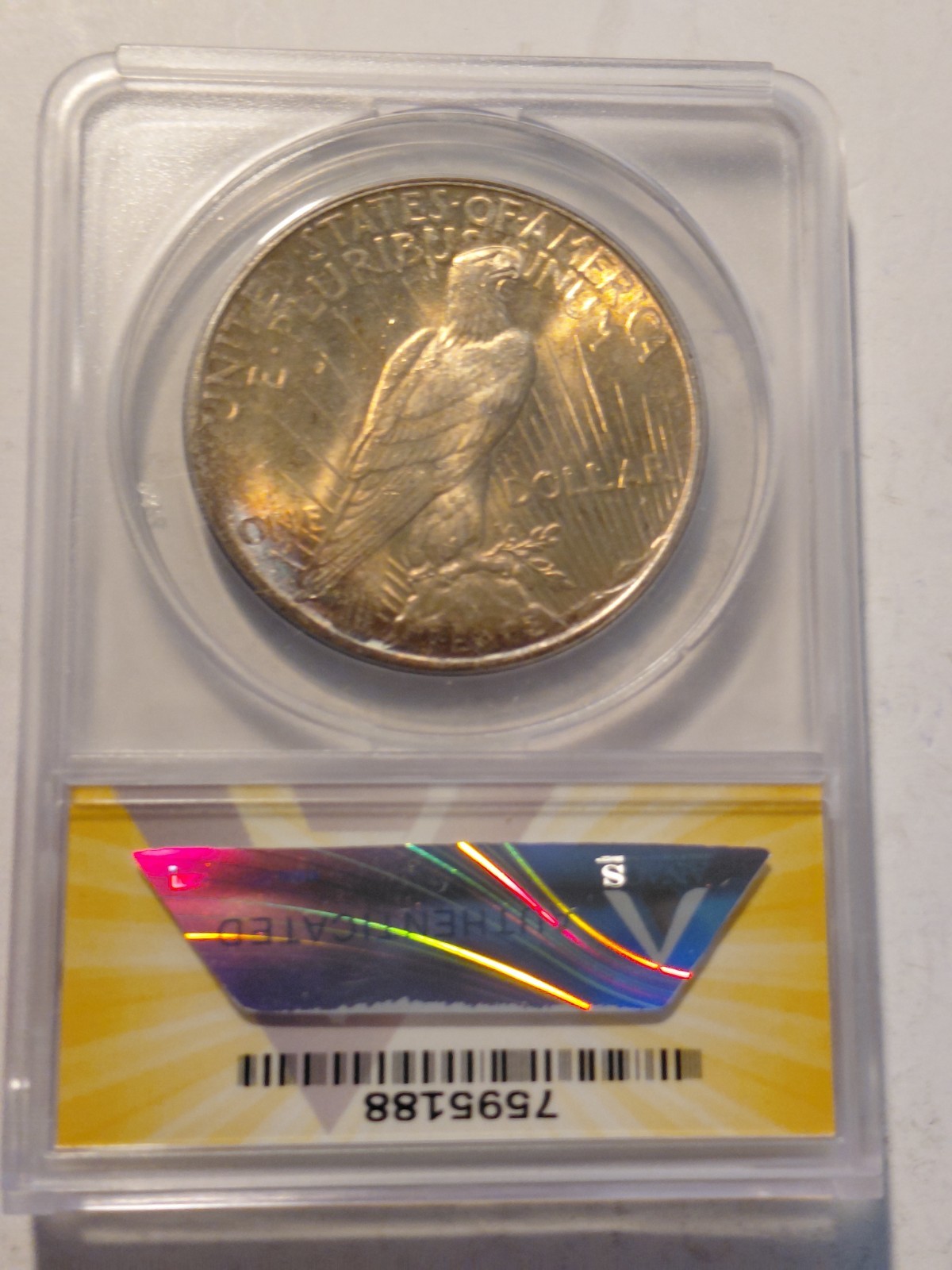 1925 Peace Dollar ANACS MS 63