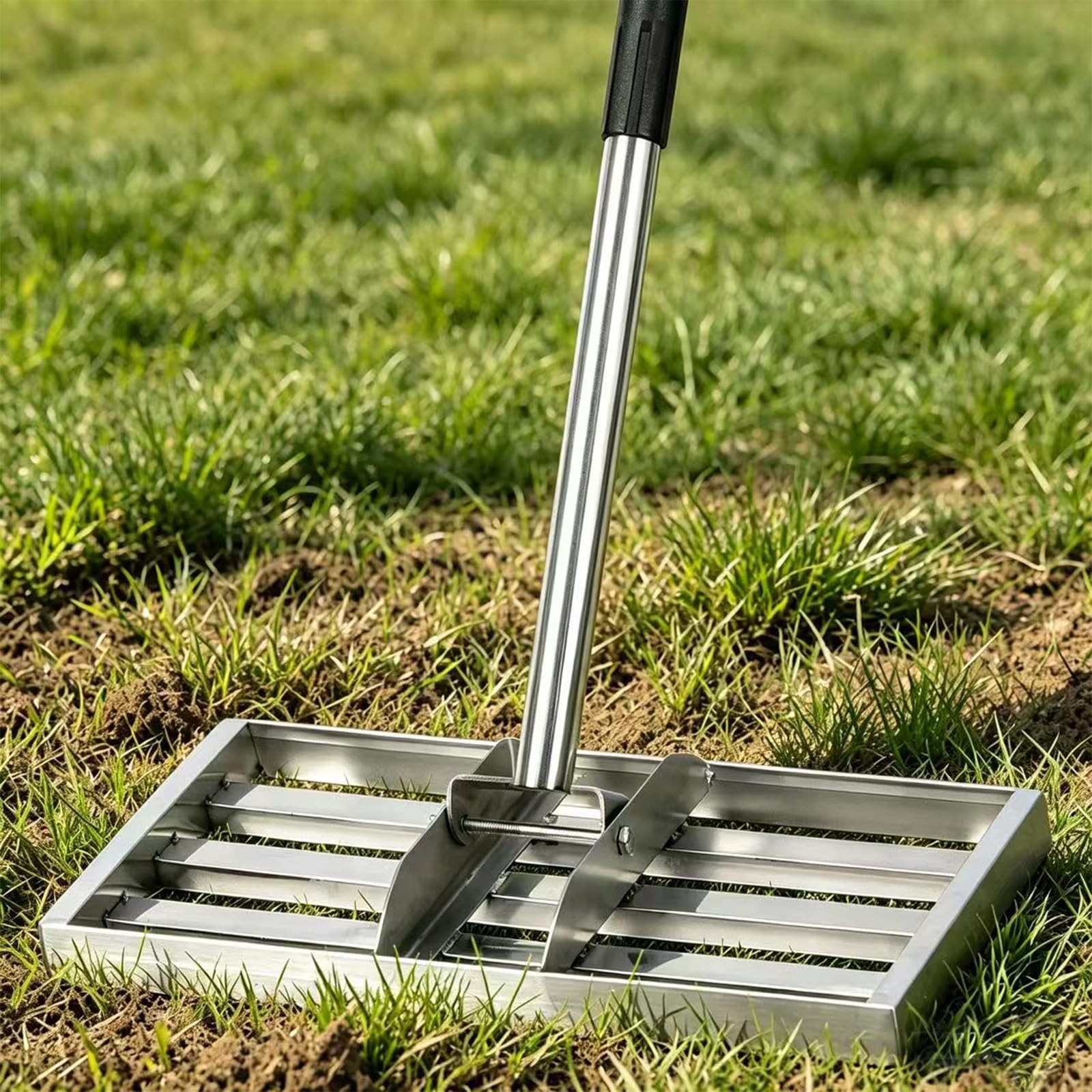 XDMURYM Lawn Leveling Rake 17*10 inch,Stainless Steel Leveler Silver