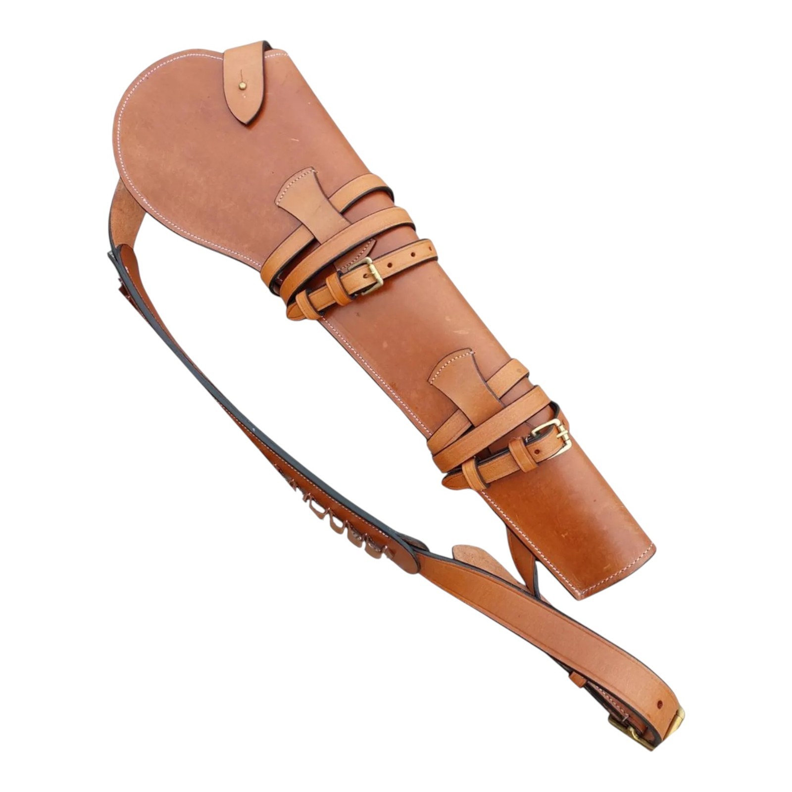Western Leather Rifle Scabbard Handmade Fits 16-18" Lever Action Rifles