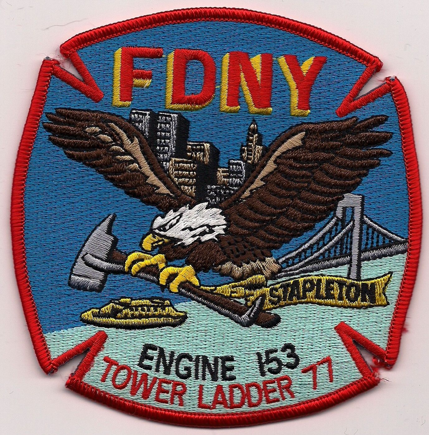 New York City  Engine - 153 / Ladder-77 "Stapleton" (4.25" x 4.5") fire patch