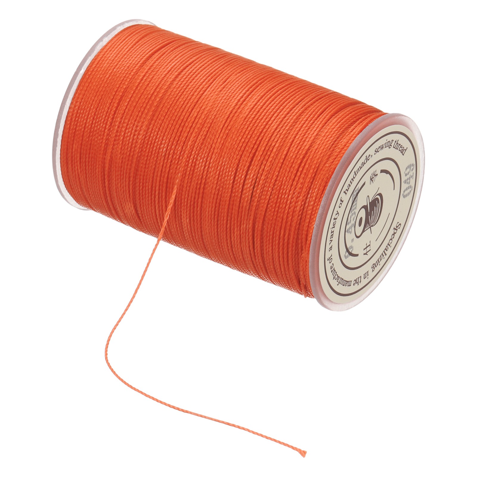 Waxed Cord 0.45mm Waxed Thread 87 Yard Wax String Leather Cord (Orange Red)