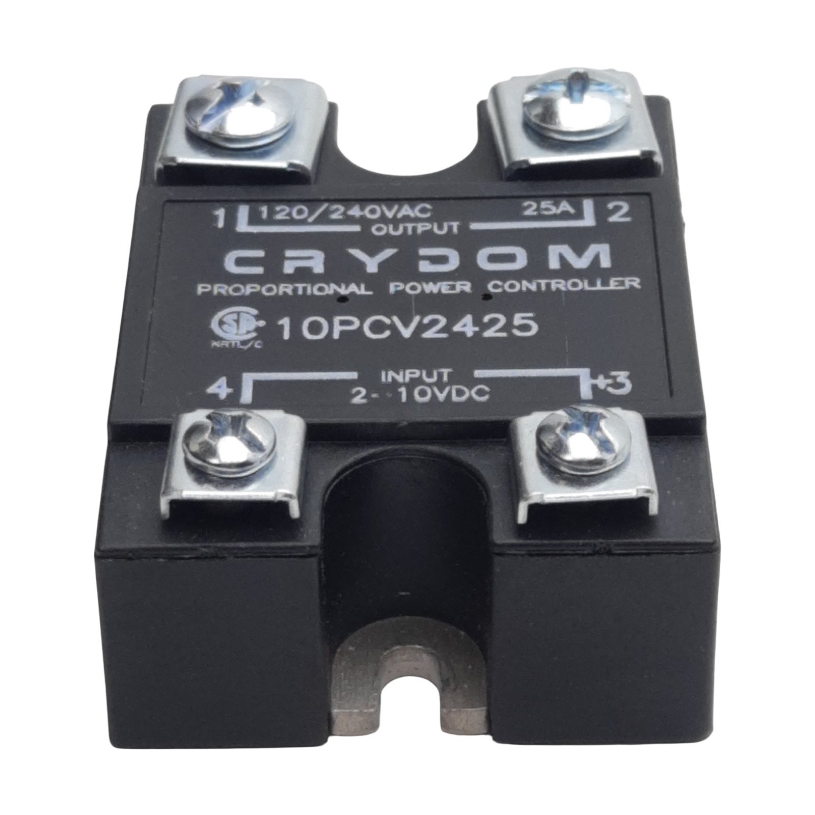 Crydom 10PCV2425 Solid-State Relay, SPST-NO, 2-10VDC In, 25A 120/240VAC Out