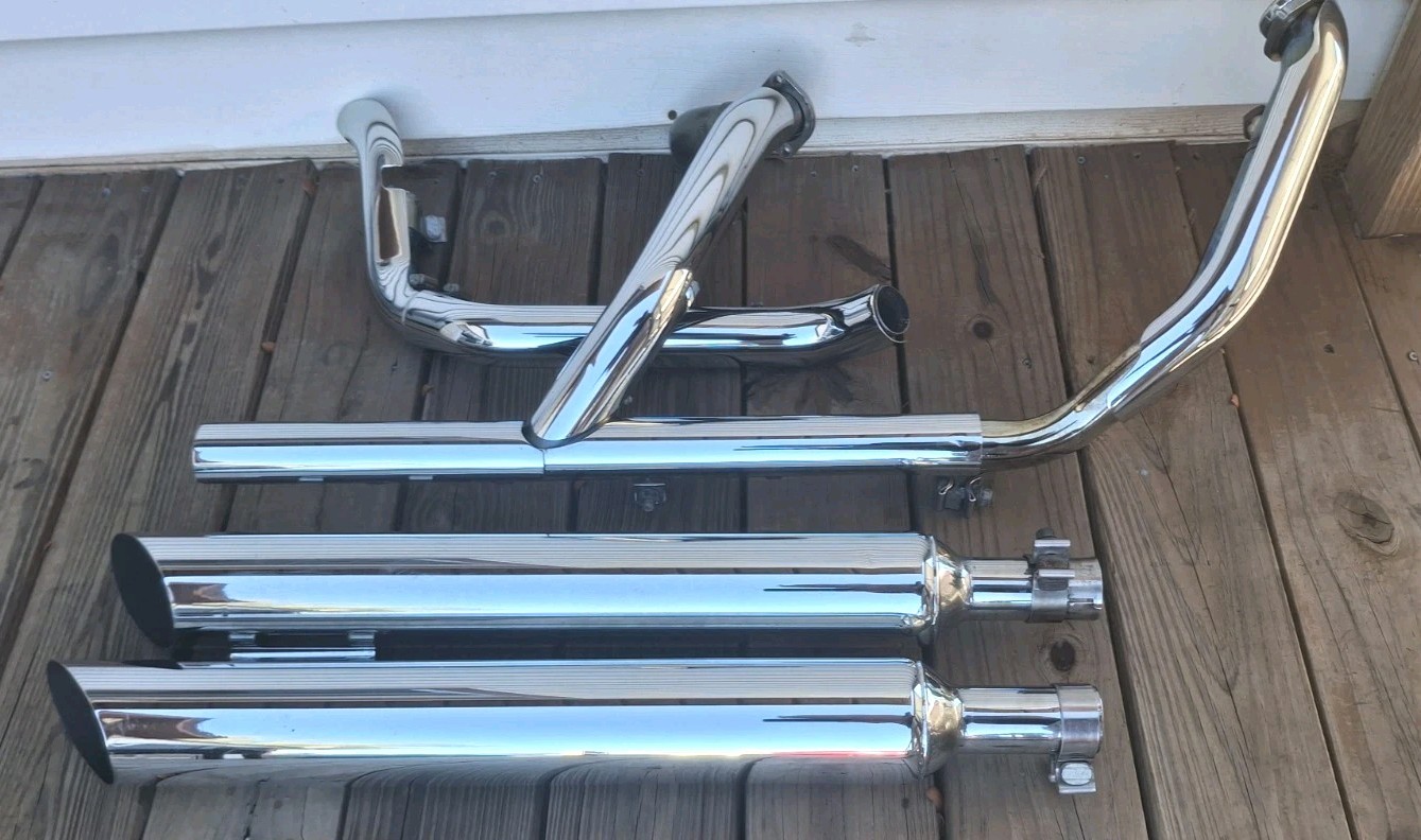 1999-06 Harley TWIN CAM FLHRCI FLHRC ROAD KING  DUAL EXHAUST PIPES MUFFLERS Set