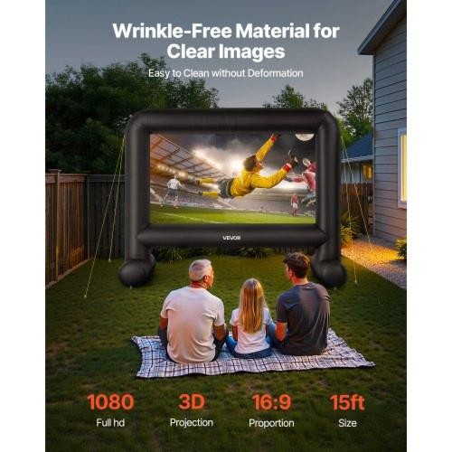 15FT Inflatable Movie Screen Inflatable Projector Screen with Portable