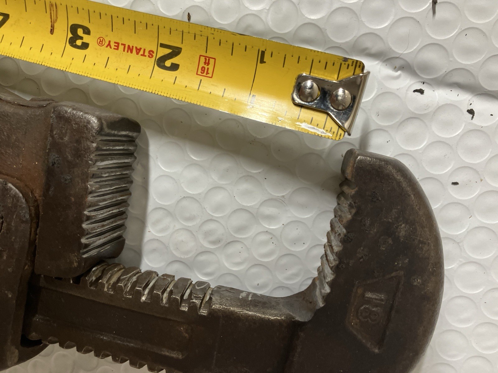 Vintage 18” Pipe Wrench Marked Steel Drop Forged