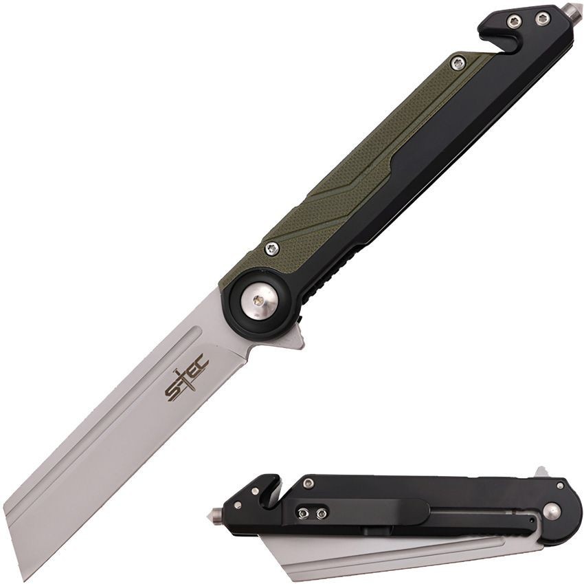 S-TEC Assisted Folding Knife 3.25" Stainless Steel Blade Stainless/G10 Handle