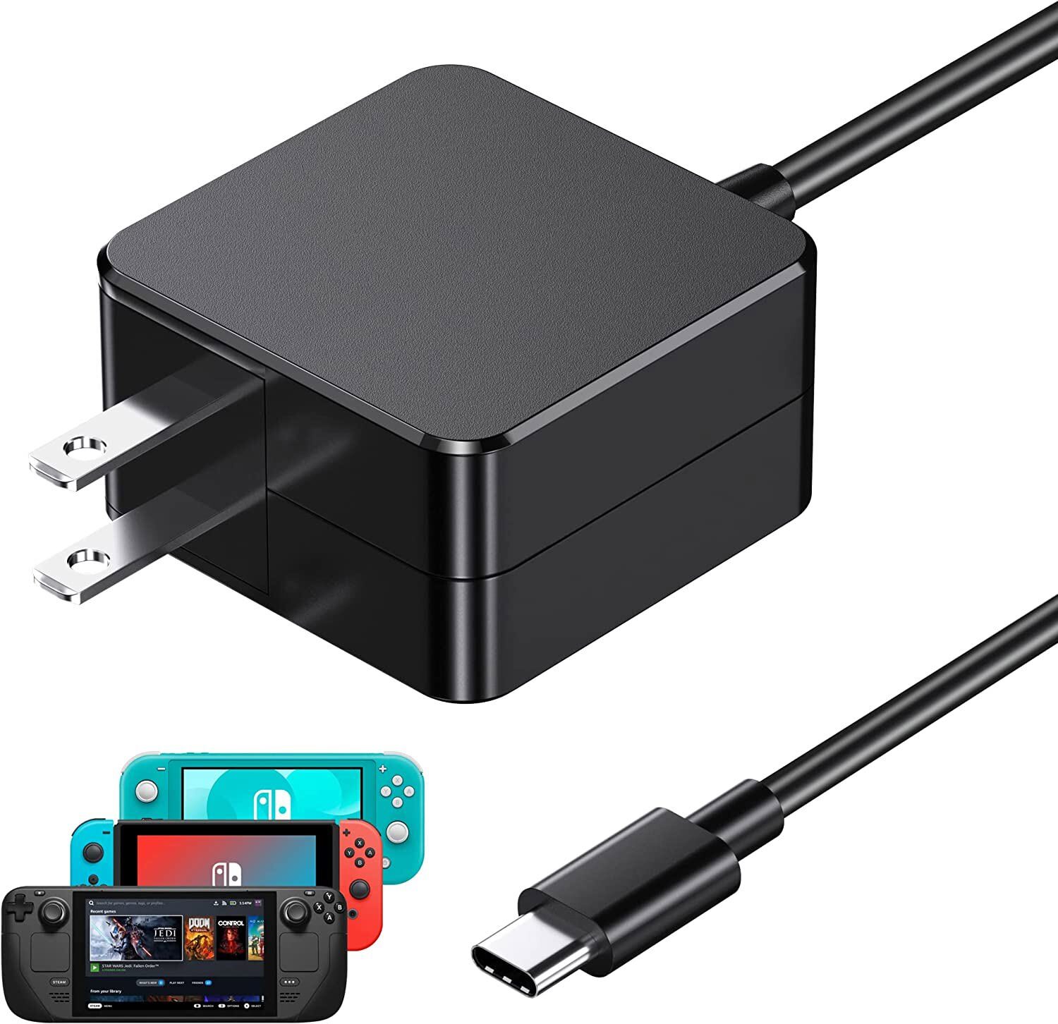 45W Power Supply Charger for Nintendo Switch Steam Deck XBX Xbox Game Controller