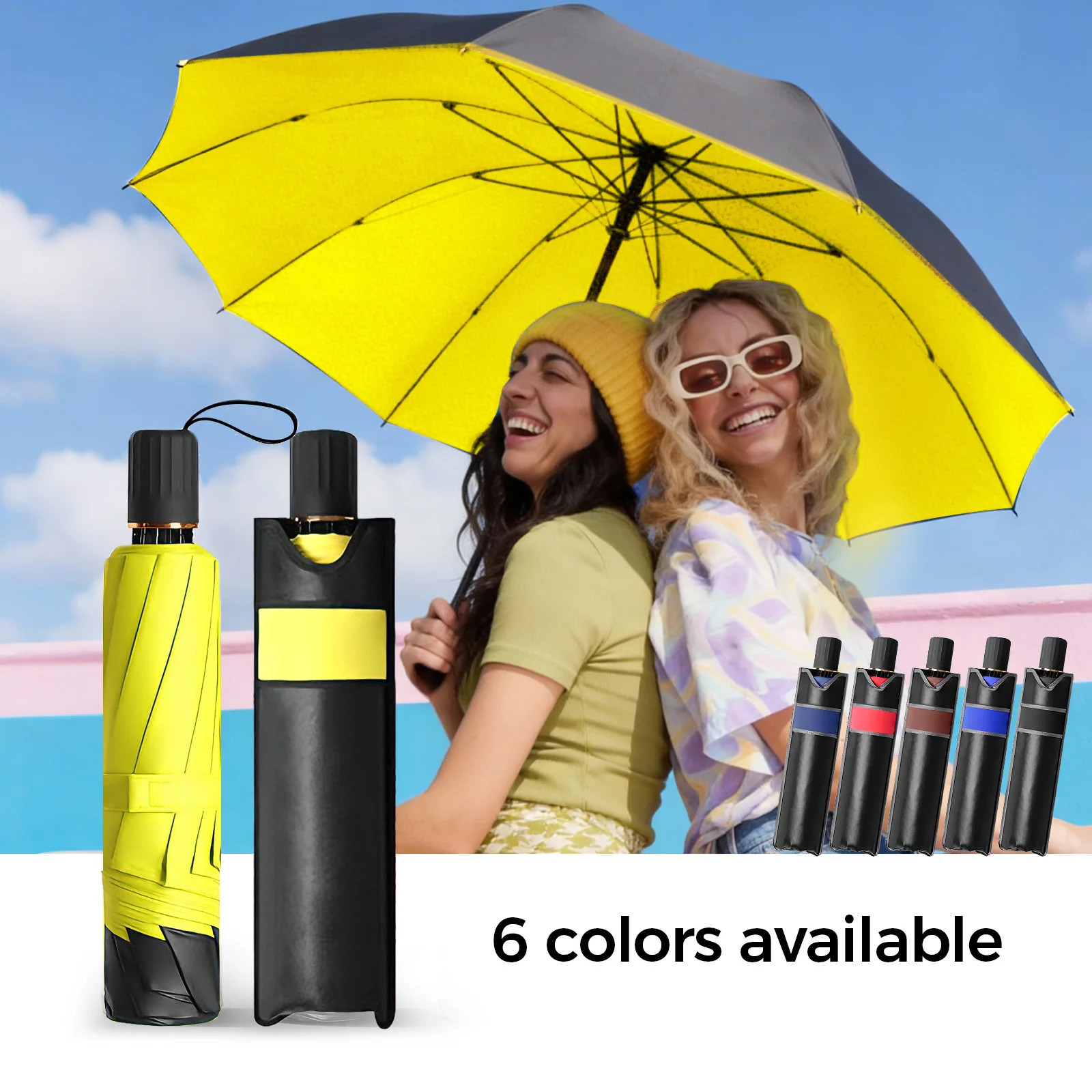 Manual large contrasting umbrella with a diameter of 125cm/49.2inch, equipped wi