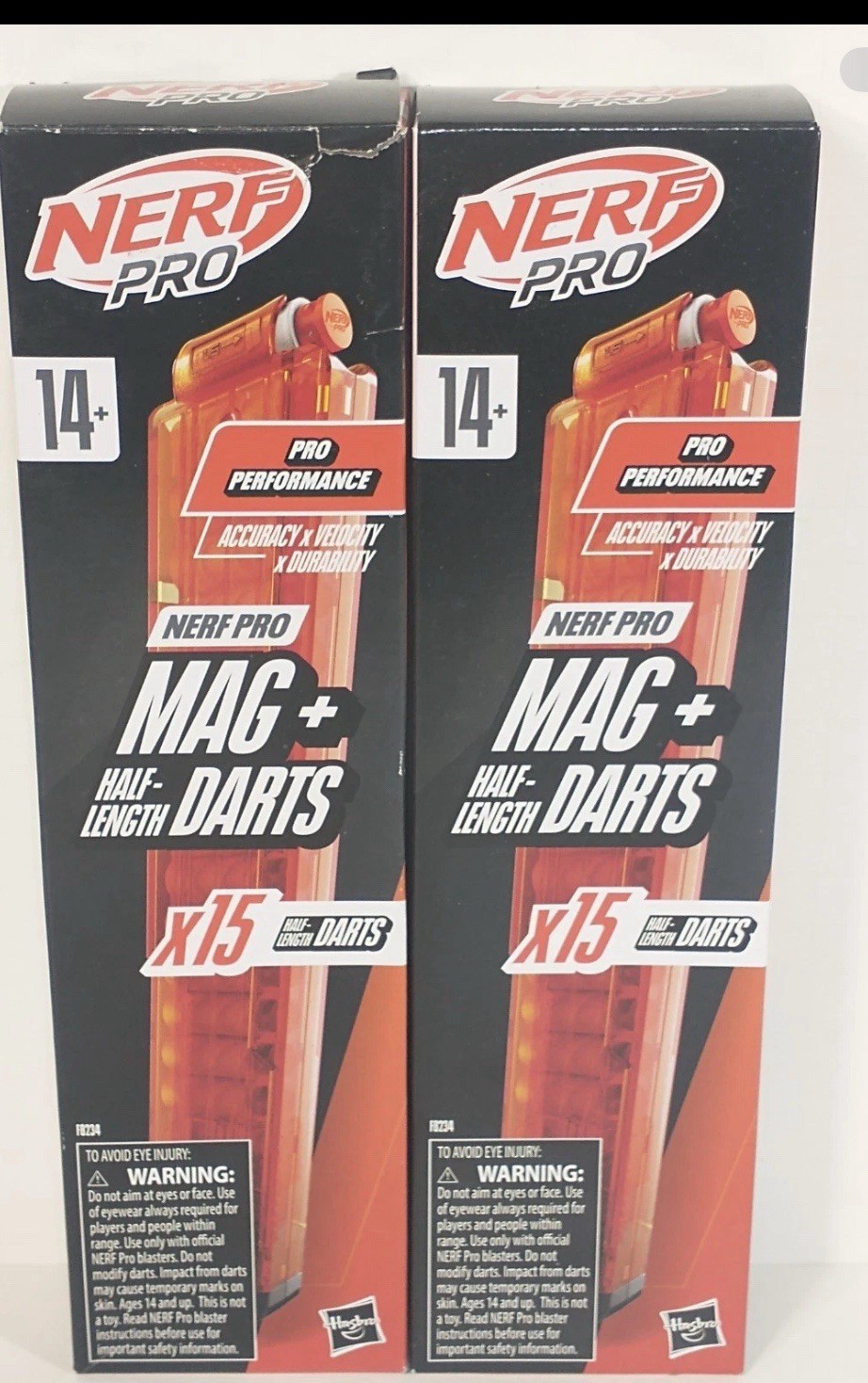 Lot of 6 Nerf Pro Mag Plus Half-Length Dart Magazine +Refill 15 Darts Brand New