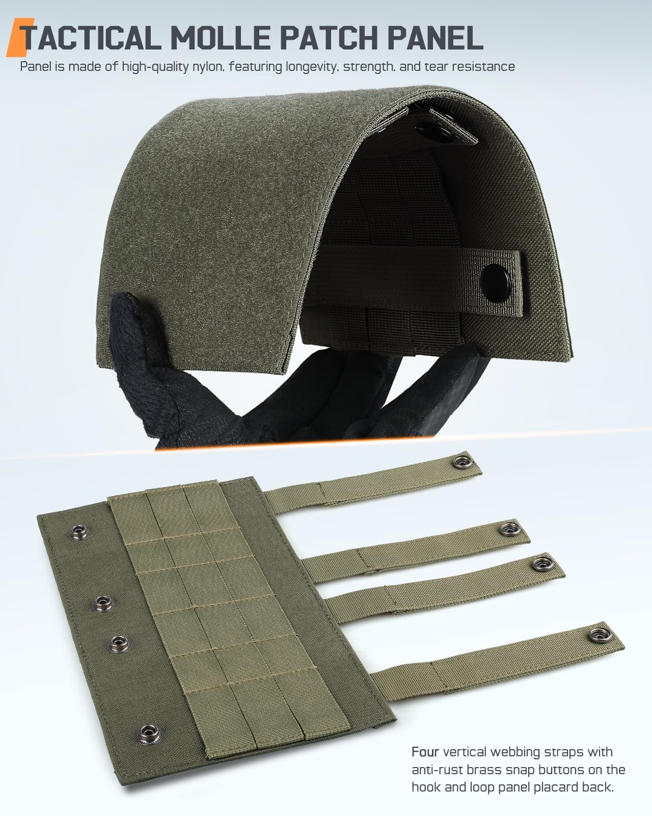Pitozer Molle Hook&Loop Panel, Mounting Placard Platform for Hook-Backing Pou...