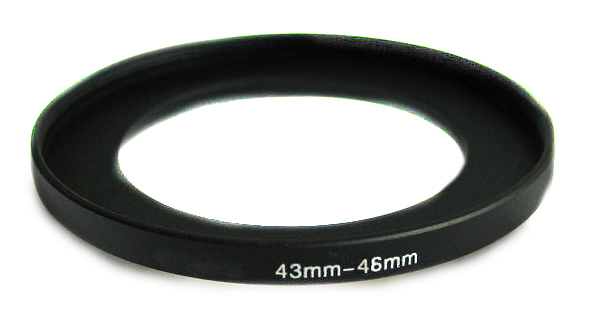 Step-up Camera lens adapter ring 43-46 43mm-46mm Anodized metal Black Brand NEW
