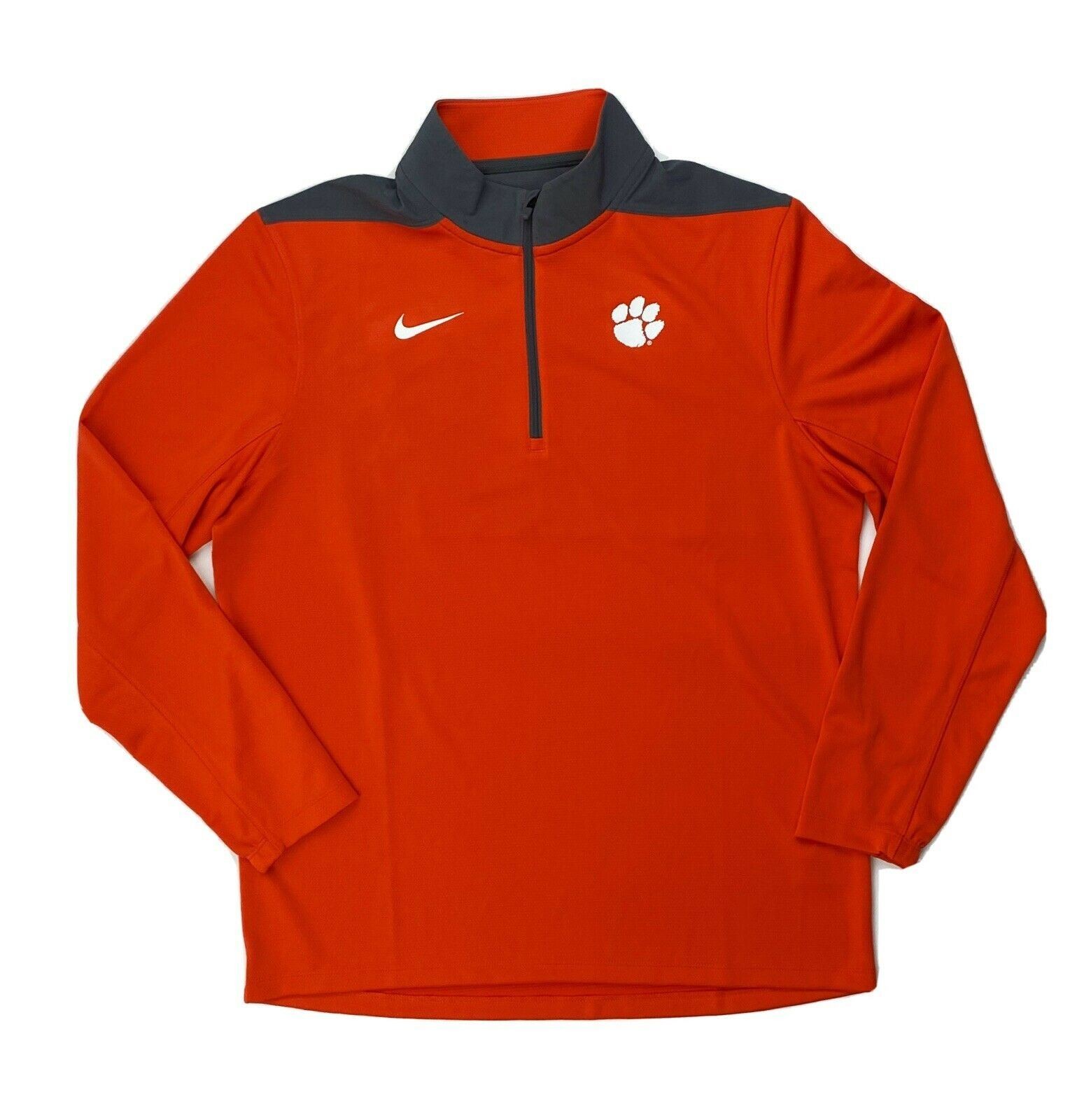 Nike Clemson Tigers Sideline 1/4 Zip Pullover Top Men's L Orange DH3410