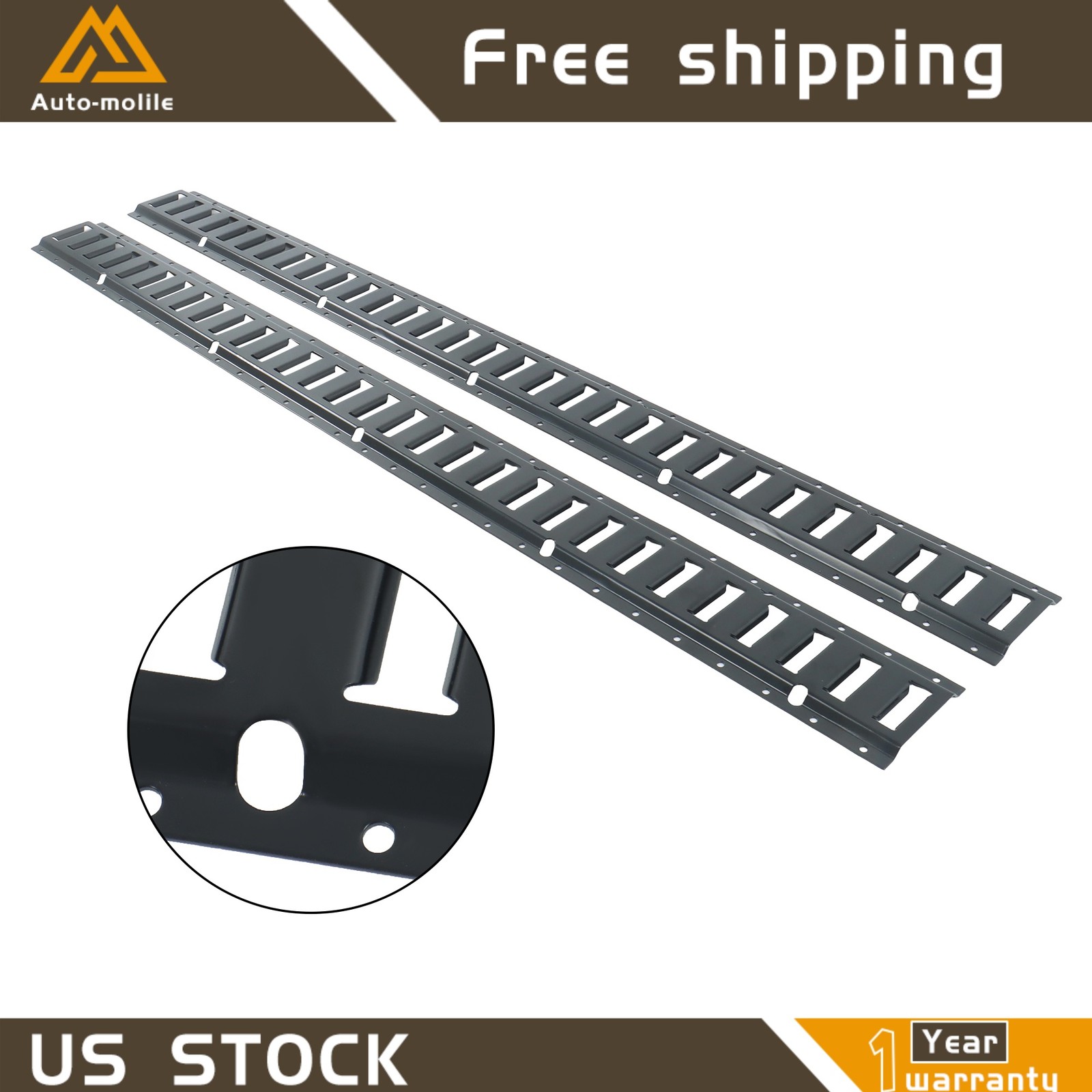 5' E-Track Tie Down Rail Secure Cargo For ATV Truck 2 Pack Multi Purpose Durable