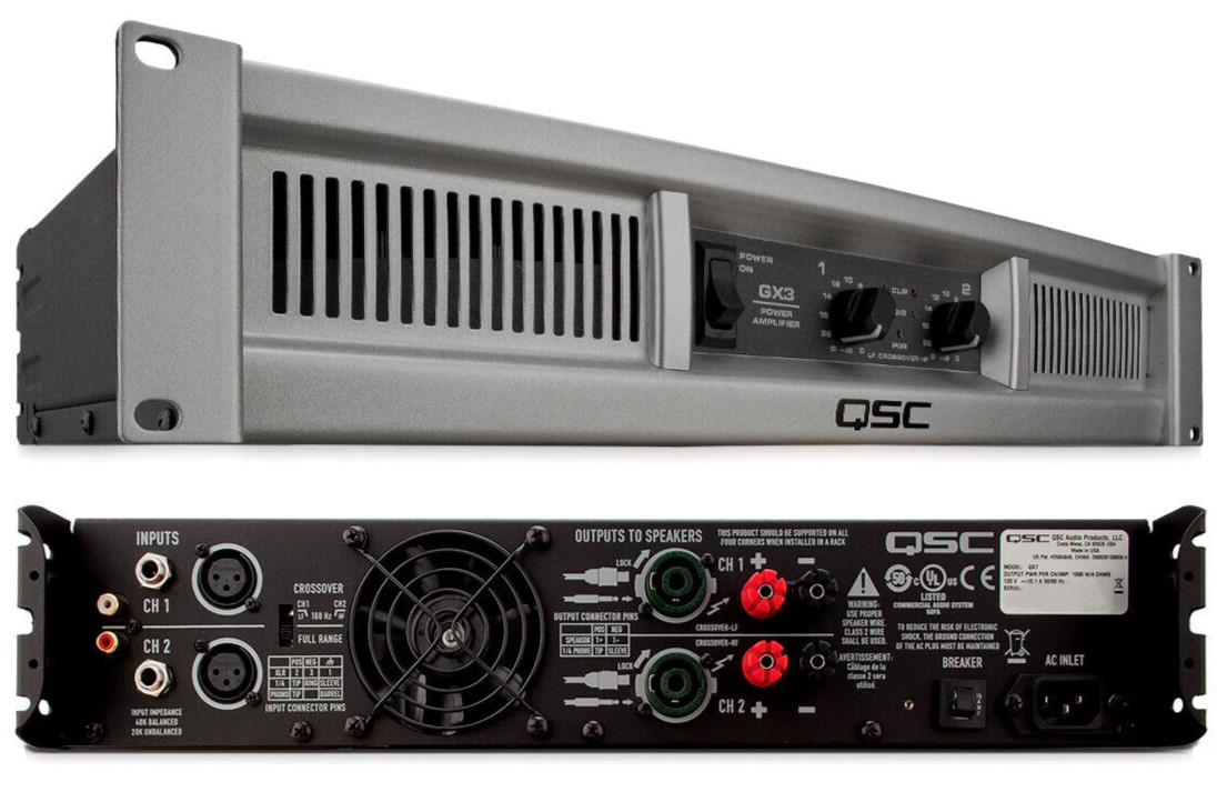 QSC GX3 300 Watt 8-Ohm Professional Power Amplifier