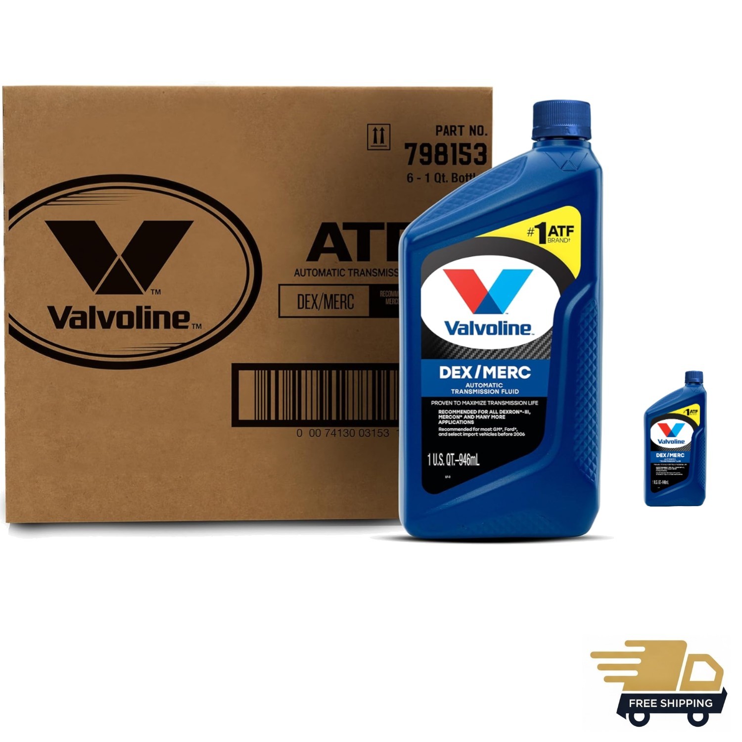 1 QT DEX/MERC ATF, 6 Bottles - Advanced Synthetic Fluid for Optimal Performance