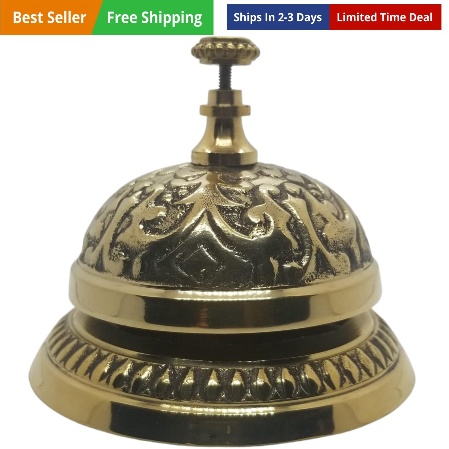 Solid Brass Victorian Style Service Desk Bell