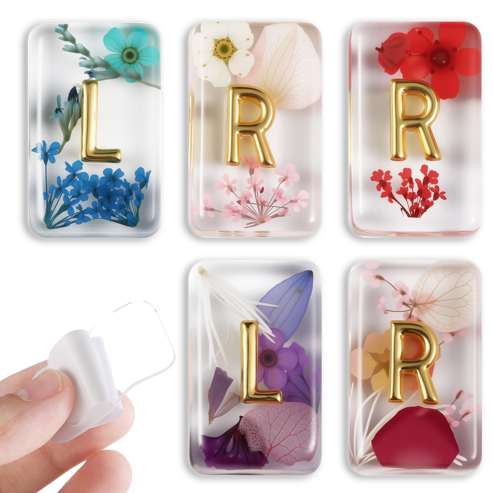 6 PCS XRay Markers Flower Resin Lead Letters L R Adhesive Strips Radiography