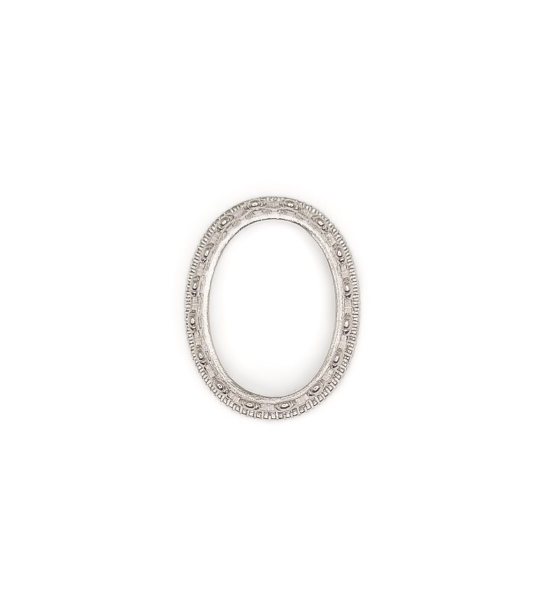 16 x 12 mm Oval Crown Lace Hidden Bail Pendant Setting Sterling Silver