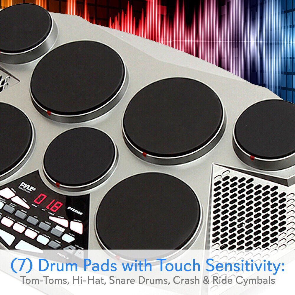 NEW Pyle Electronic Tabletop Drum Machine - Digital Drumming Kit PTED06