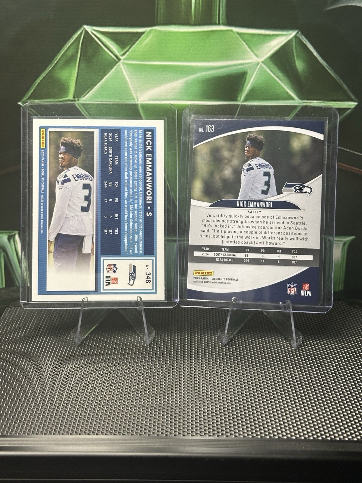 2025 Panini Nick Emmanwori Rookie Lot 2x (green Press Proof, Black Foil)
