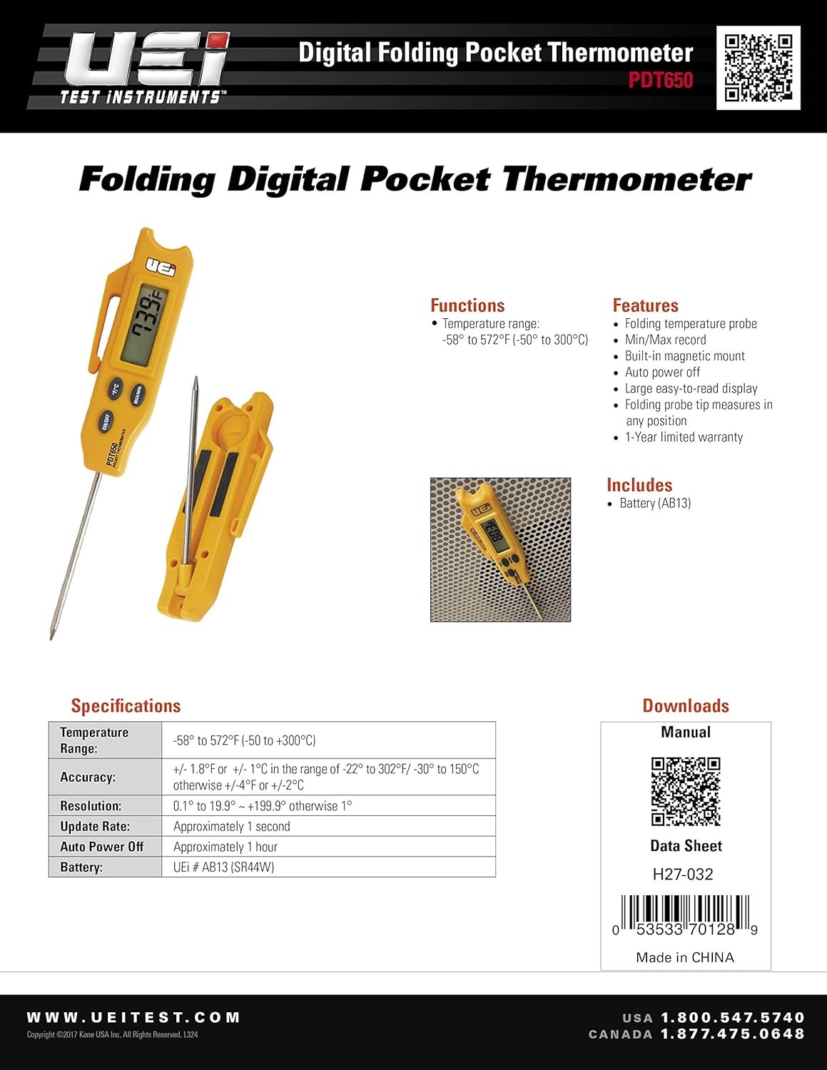 Folding Pocket Digital Thermometer