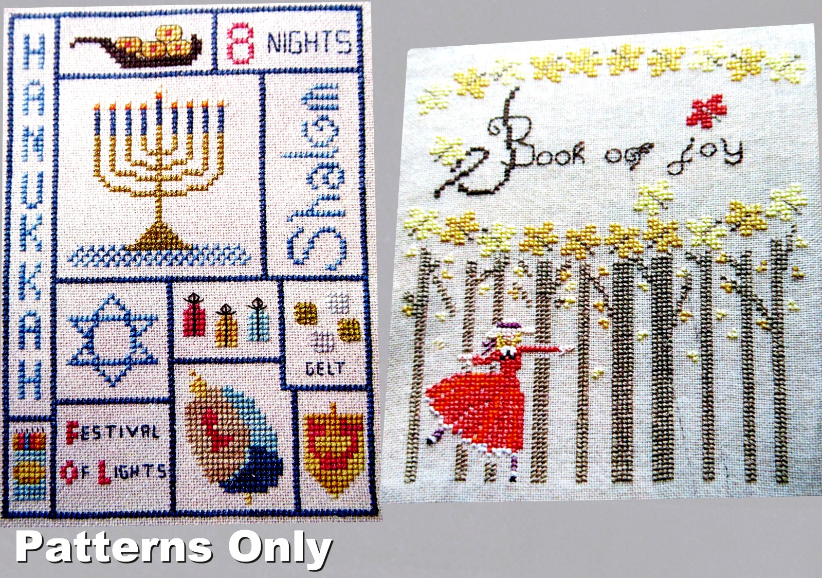 Festival of Lights Hanukkah Book of Joy Journal Cover CROSS STITCH PATTERNS