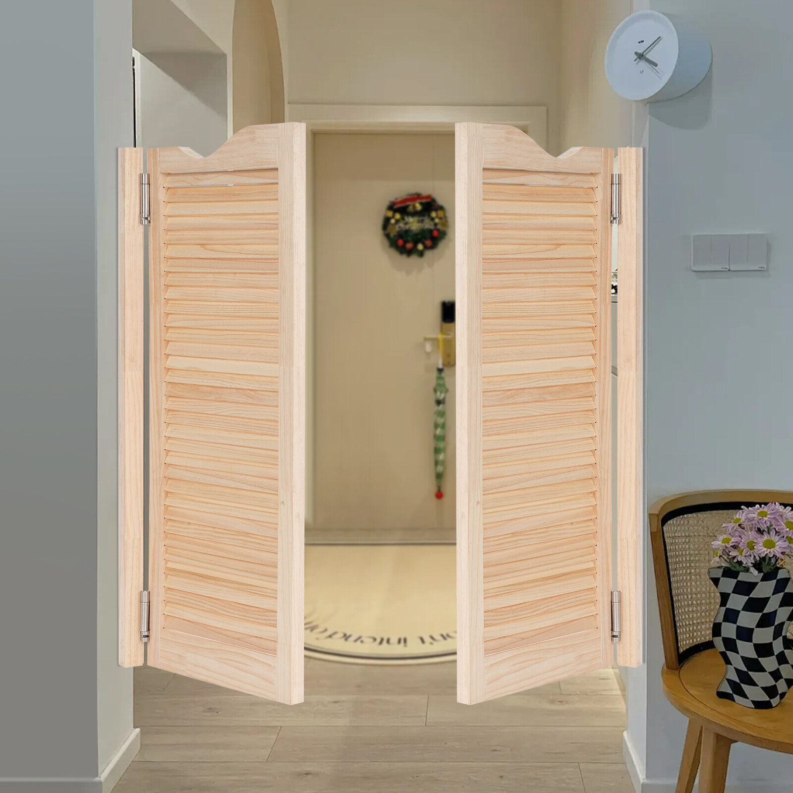 Wall-Mounted  Double Half Door Double-hinged Café Door With Hinges