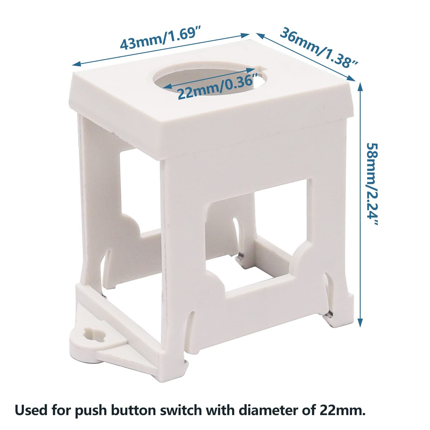 4PCS 22mm Push Button Switch DIN Rail Mounting Bracket