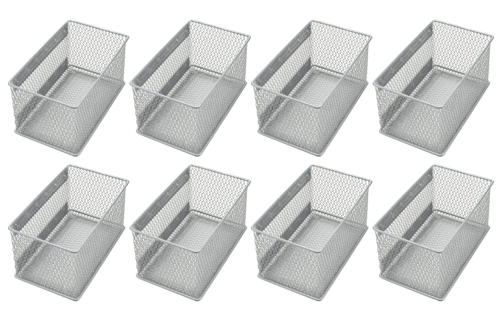 Ybm Home Wire Mesh Magnetic Basket Silver 7.75 in L x 4.3 in W x 4.3 in H 8 Pack