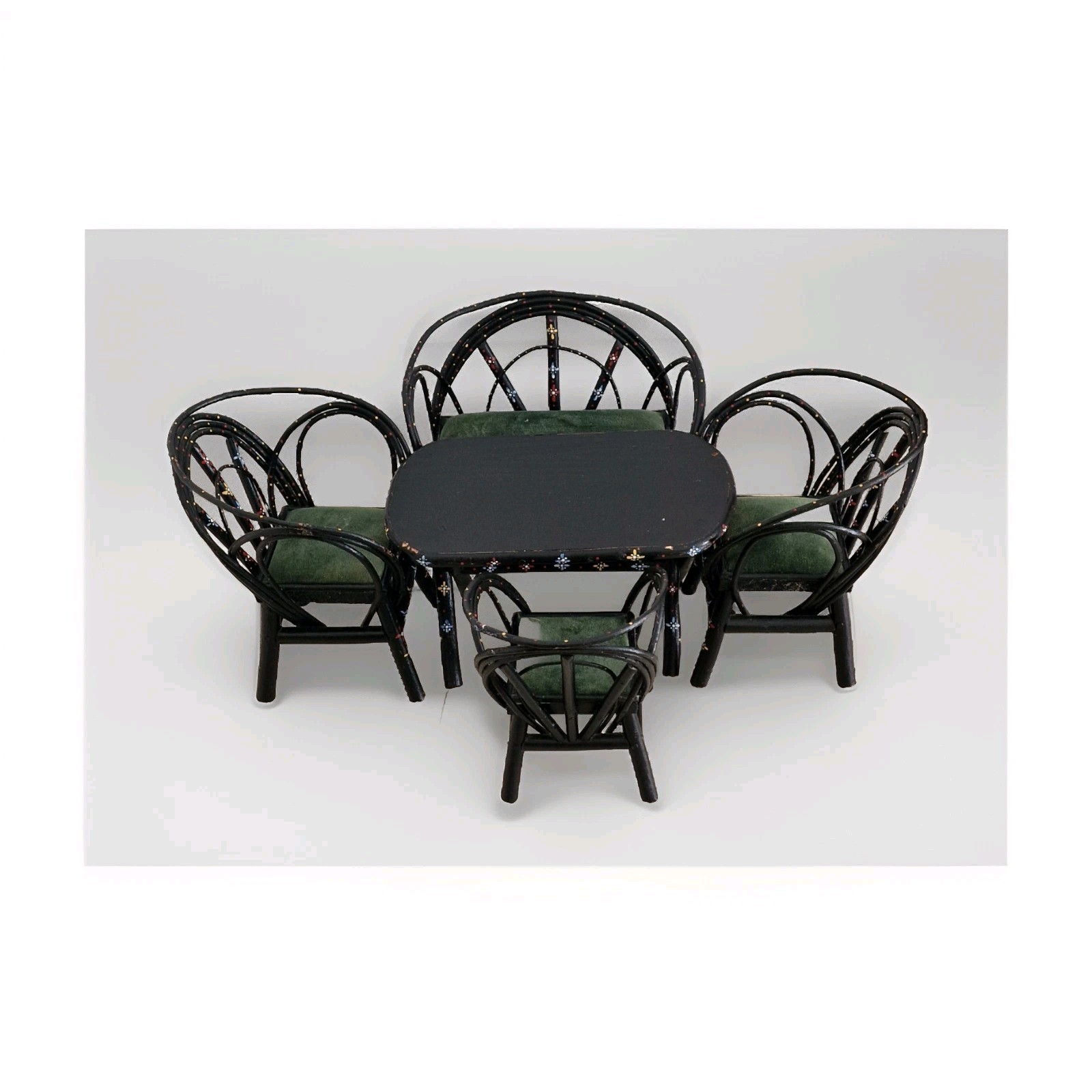 Kids | Rattan Dining Set | 1950s | 5 Pieces