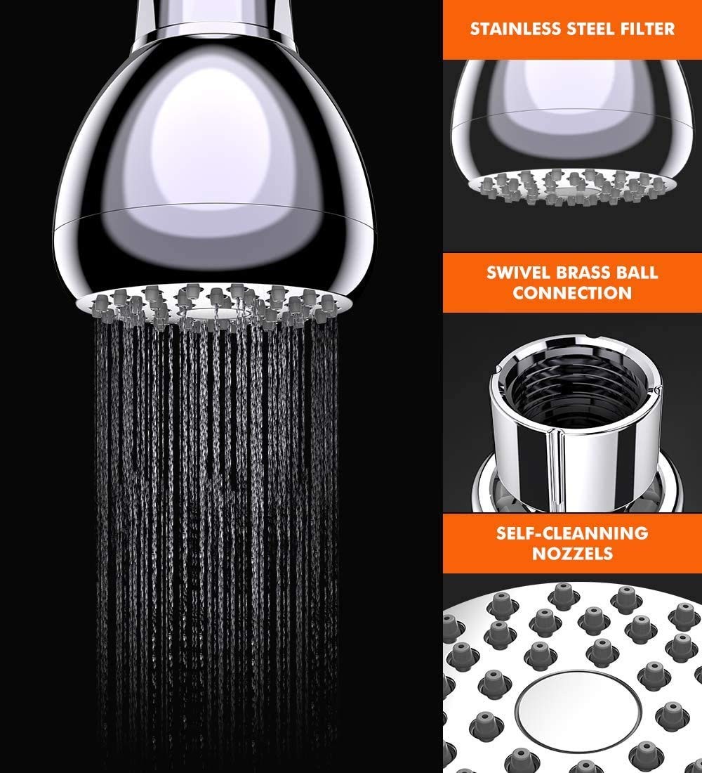 High Pressure Shower Head, 3 Inch Showerhead2. 1 Silver