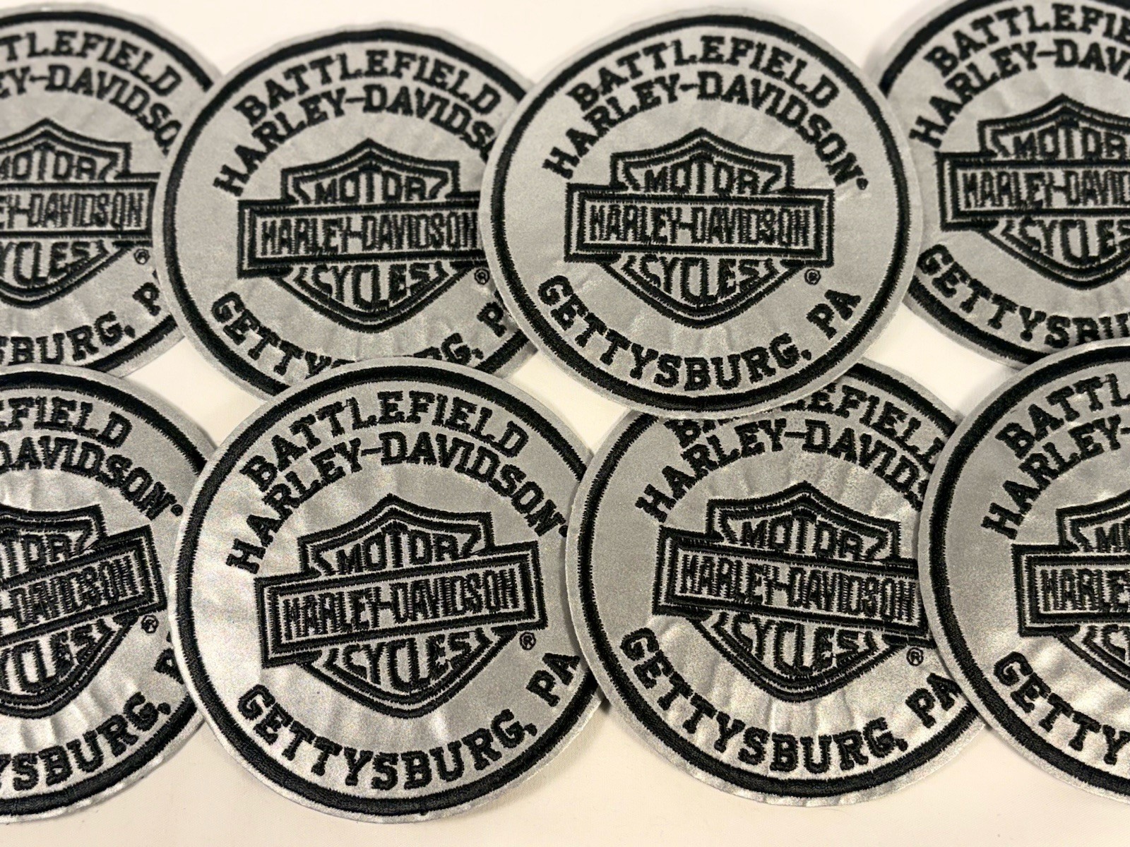 LOT OF 8 Harley Davidson Dealer Vest Jacket Patch Battlefield Gettysburg PA Penn