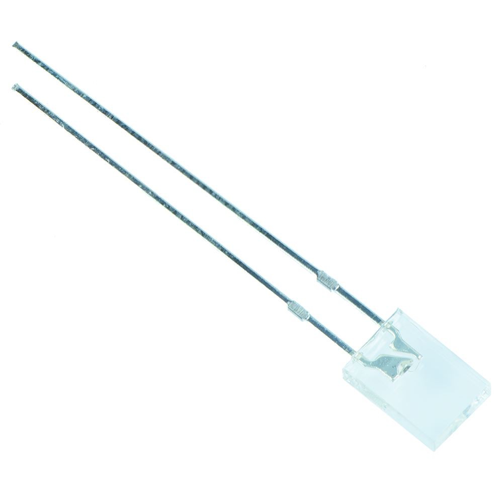 10 x Blue Rectangular 2 x 5mm Water Clear LED 300mcd 120°