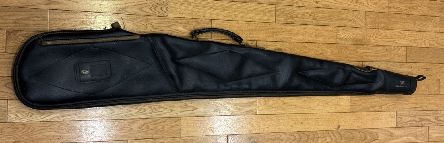 Vintage Sears Ted Williams Rifle/Shotgun Fleece Lined Case Black w/ handle 49"