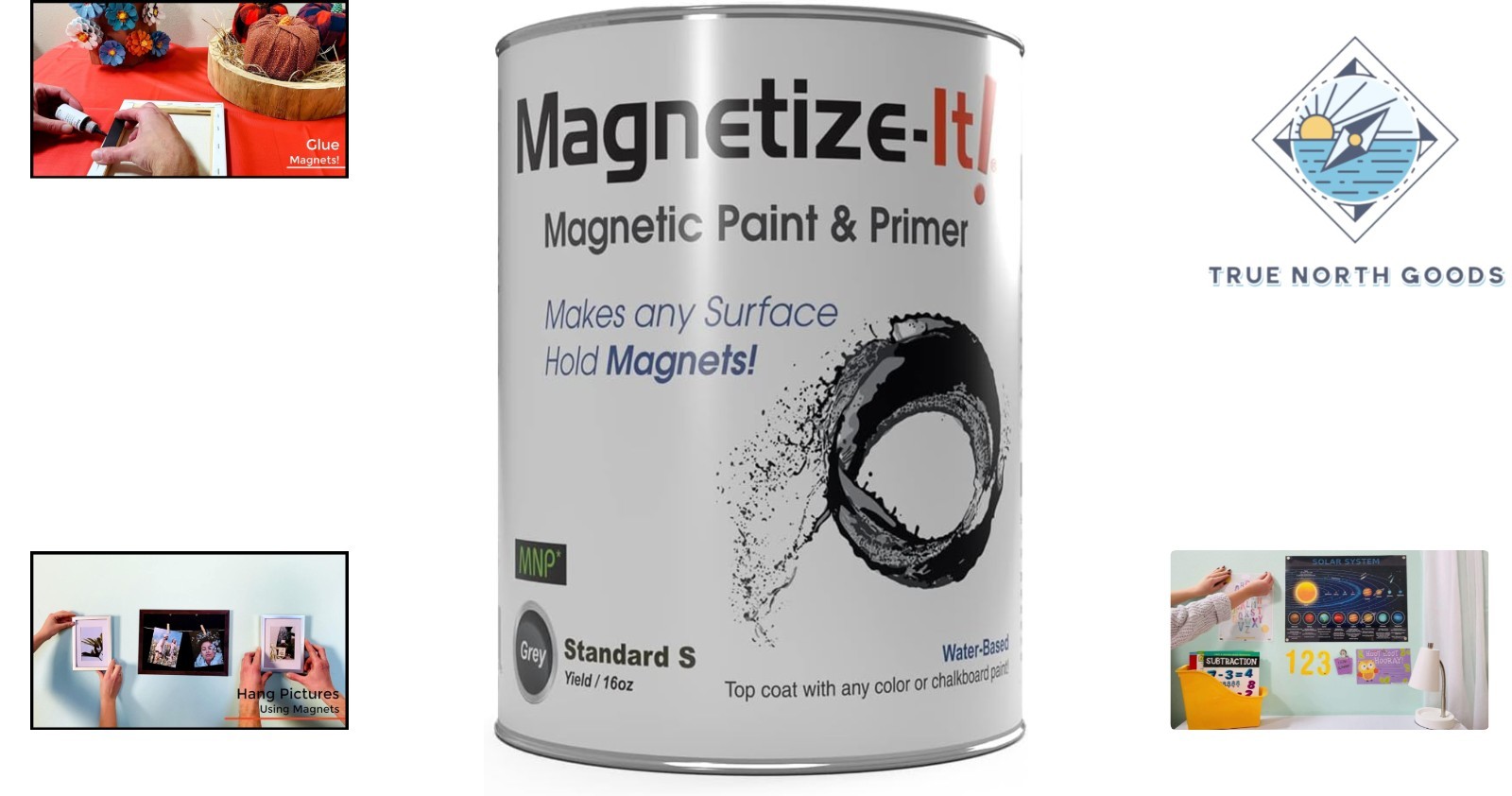 16oz Magnetic Paint - Water-Based for Canvas & Indoor Use - Easy DIY Solution!