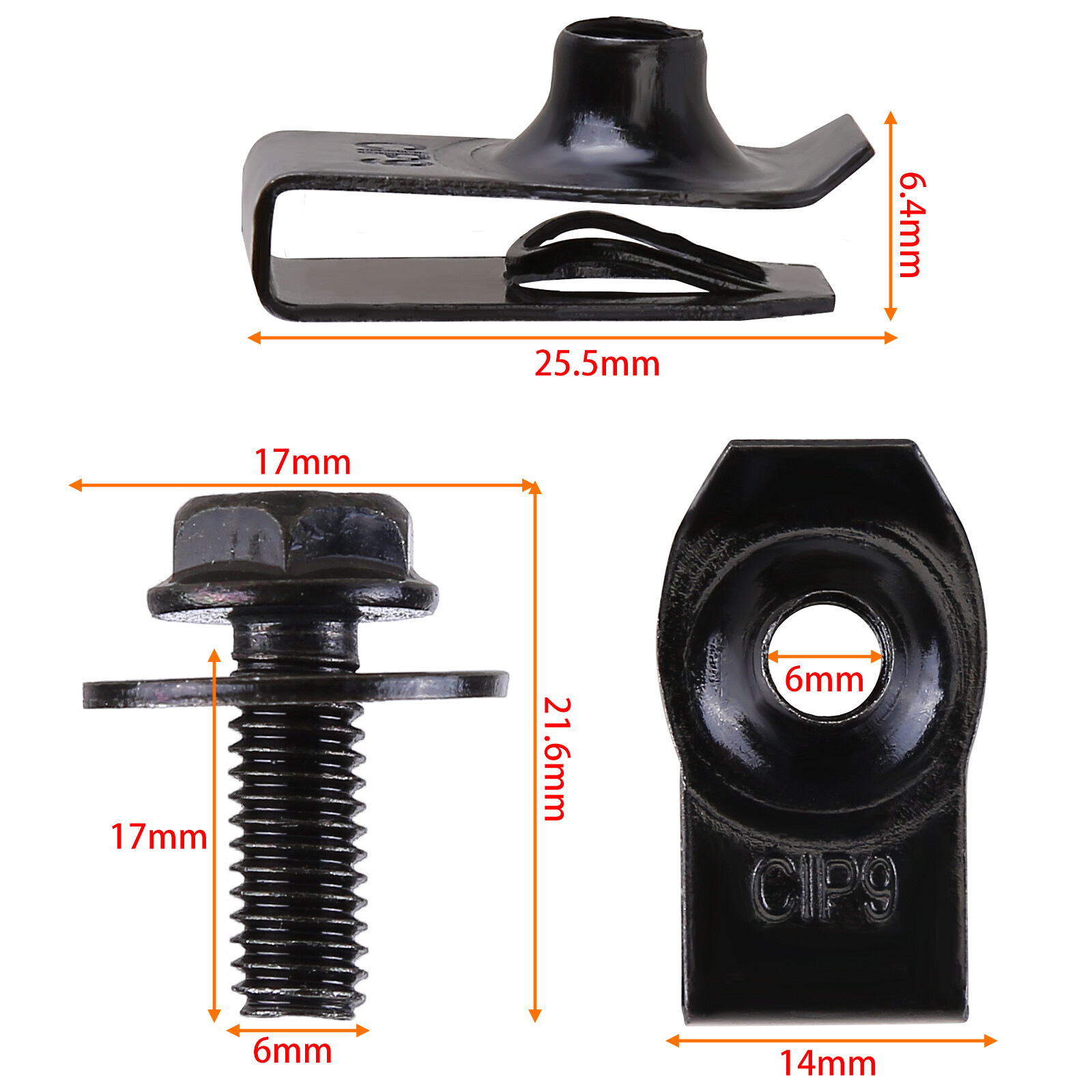 35PCS For Mazda Engine Under Cover Splash Shield Guard Body Bolts & U-nut Clips