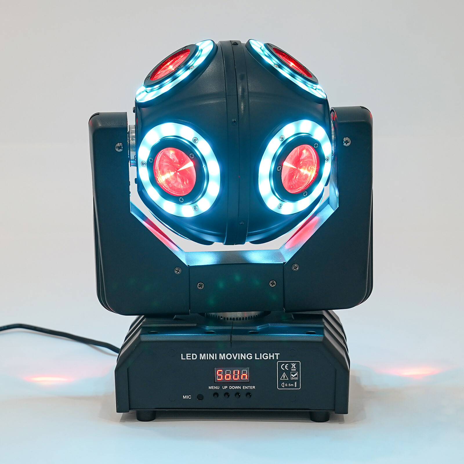 8-Head Moving Light, LED Moving Head Light, RGBW DJ Rotating Light