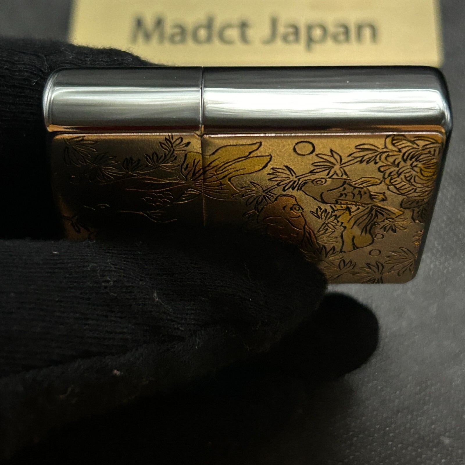 ZIPPO Oil Lighter Goldfish Silver Electroformed Plate Japan New