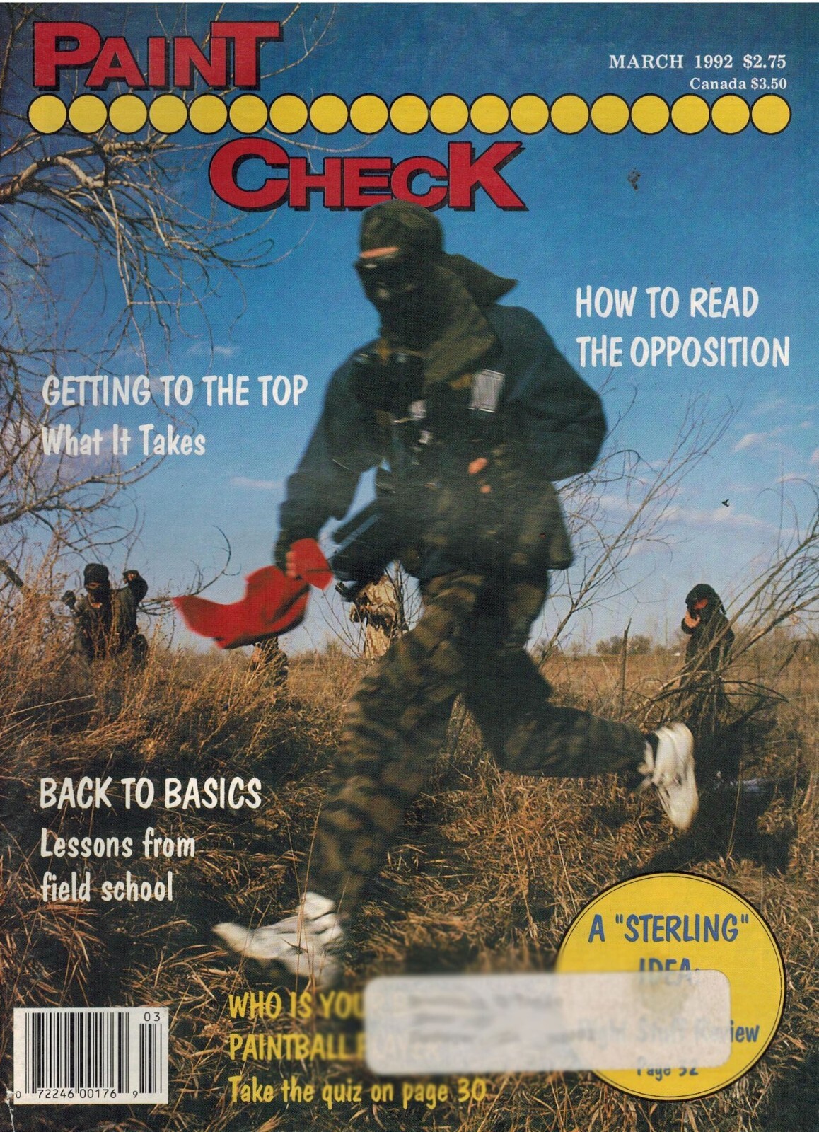 Collector's Item: Rare Paintcheck Paintball Magazine March 1992 - Sterling Marke