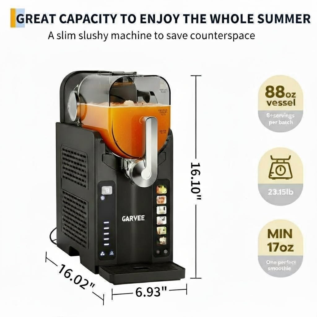Slushie Machine for Home ,No Ice Needed, Frozen Drink Maker LED with 6 Programs
