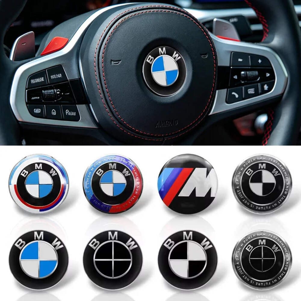 45mm Car Steering Wheel Emblem Sticker Accessories For BMW E36 E39 E46 E53 E60 E
