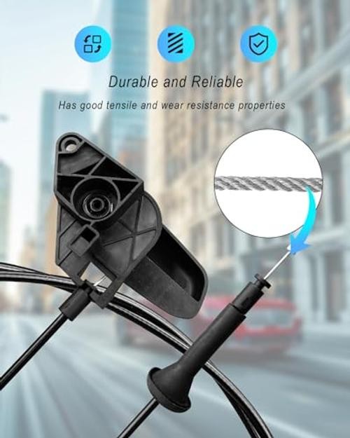 Hood Release Cable Pull Handle Assembly with Latch Bracket Fit for Ford Fusion
